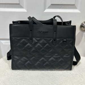 Black Quilted Crossbody Tote - Betsey Johnson